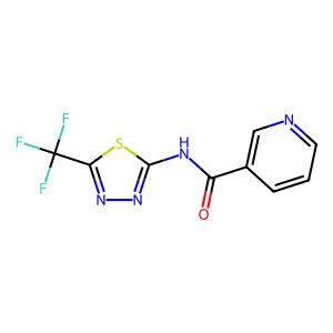 N-[5-(trifluoromethyl)-1,3,4-thiadiazol-2-yl]-3-pyridinecarboxamide structure