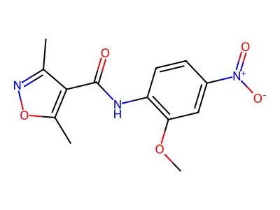 N-(2-methoxy-4-nitrophenyl)-3,5-dimethyl-1,2-oxazole-4-carboxamide structure