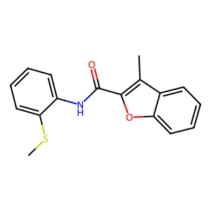 3-methyl-N-[2-(methylsulfanyl)phenyl]-1-benzofuran-2-carboxamide structure