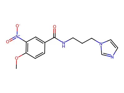 N-[3-(1H-imidazol-1-yl)propyl]-4-methoxy-3-nitrobenzamide structure
