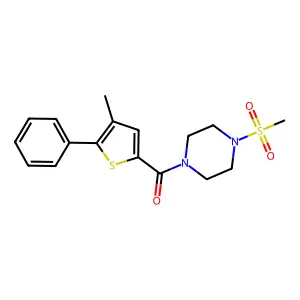 (4-Methyl-5-phenylthiophen-2-yl)-(4-methylsulfonylpiperazin-1-yl)methanone structure