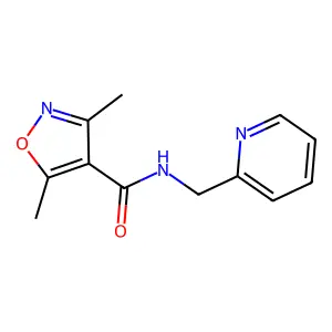 3,5-dimethyl-N-(pyridin-2-ylmethyl)-1,2-oxazole-4-carboxamide structure