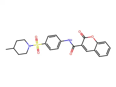 N-[4-(4-methylpiperidin-1-yl)sulfonylphenyl]-2-oxochromene-3-carboxamide structure