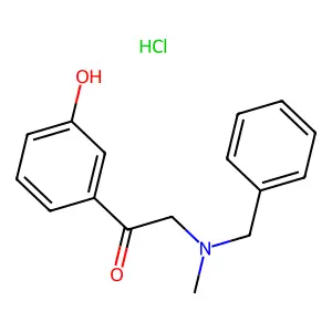 2-[benzyl(methyl)amino]-1-(3-hydroxyphenyl)ethanone;hydrochloride structure