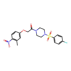 1-[4-(4-Fluorophenyl)sulfonylpiperazin-1-yl]-2-(3-methyl-4-nitrophenoxy)ethanone structure