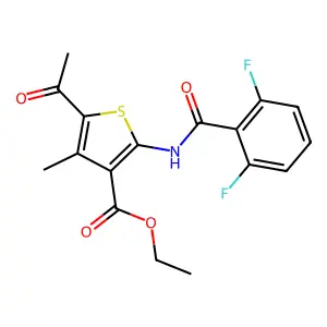 ETHYL 5-ACETYL-2-(2,6-DIFLUOROBENZAMIDO)-4-METHYLTHIOPHENE-3-CARBOXYLATE structure