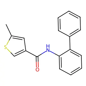 5-methyl-N-(2-phenylphenyl)thiophene-3-carboxamide structure