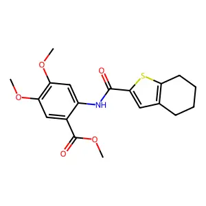 methyl 4,5-dimethoxy-2-[(4,5,6,7-tetrahydro-1-benzothiophen-2-ylcarbonyl)amino]benzoate structure