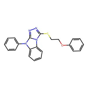 3-[(2-phenoxyethyl)sulfanyl]-9-phenyl-9H-[1,2,4]triazolo[4,3-a]benzimidazole structure