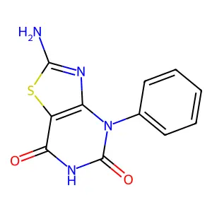 2-amino-4-phenylthiazolo[4,5-d]pyrimidine-5,7(4H,6H)-dione structure
