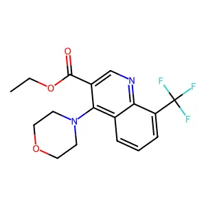 Ethyl 4-morpholin-4-yl-8-(trifluoromethyl)quinoline-3-carboxylate structure