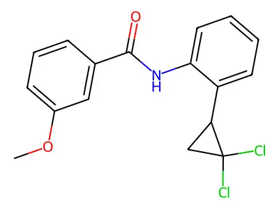 N-[2-(2,2-dichlorocyclopropyl)phenyl]-3-methoxybenzamide structure