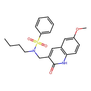 N-butyl-N-[(6-methoxy-2-oxo-1H-quinolin-3-yl)methyl]benzenesulfonamide structure