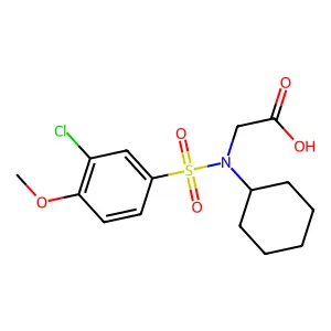 N-[(3-chloro-4-methoxyphenyl)sulfonyl]-N-cyclohexylglycine structure
