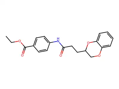 Ethyl 4-[3-(2,3-dihydro-1,4-benzodioxin-3-yl)propanoylamino]benzoate structure