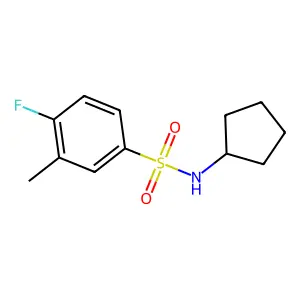 N-cyclopentyl-4-fluoro-3-methylbenzenesulfonamide structure