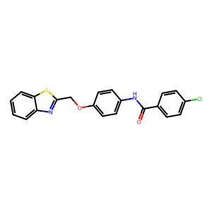 N-[4-(1,3-benzothiazol-2-ylmethoxy)phenyl]-4-chlorobenzamide structure