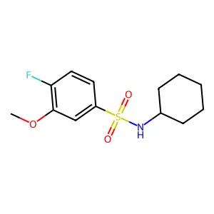 N-cyclohexyl-4-fluoro-3-methoxybenzenesulfonamide structure