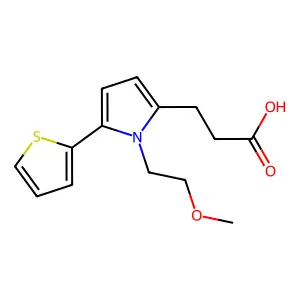 3-[1-(2-methoxyethyl)-5-(thiophen-2-yl)-1H-pyrrol-2-yl]propanoic acid structure