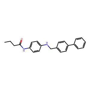 N-[4-[(4-phenylphenyl)methylamino]phenyl]butanamide structure