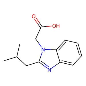 (2-isobutyl-1H-benzimidazol-1-yl)acetic acid structure