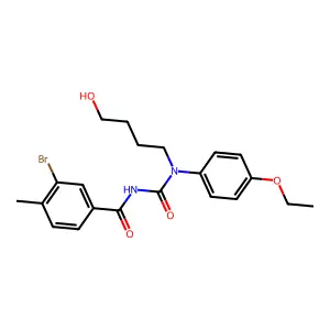 3-bromo-N-[(4-ethoxyphenyl)-(4-hydroxybutyl)carbamoyl]-4-methylbenzamide structure