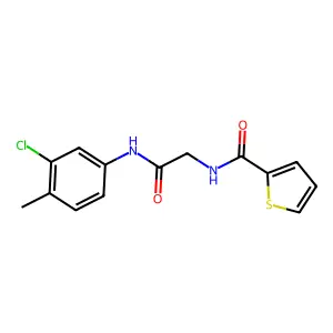N-[2-(3-chloro-4-methylanilino)-2-oxoethyl]thiophene-2-carboxamide structure