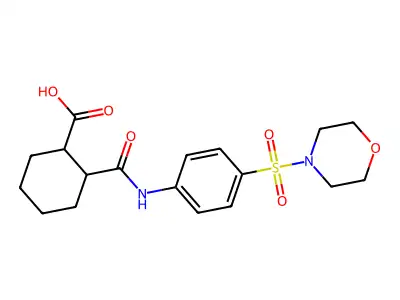 2-[4-(Morpholine-4-sulfonyl)-phenylcarbamoyl]-cyclohexanecarboxylic acid structure