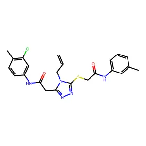 2-{[5-{2-[(3-chloro-4-methylphenyl)amino]-2-oxoethyl}-4-(prop-2-en-1-yl)-4H-1,2,4-triazol-3-yl]sulfanyl}-N-(3-methylphenyl)acetamide structure