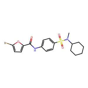 5-bromo-N-(4-{[cyclohexyl(methyl)amino]sulfonyl}phenyl)-2-furamide structure
