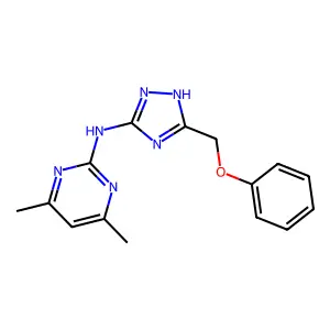 4,6-dimethyl-N-[5-(phenoxymethyl)-1H-1,2,4-triazol-3-yl]pyrimidin-2-amine structure