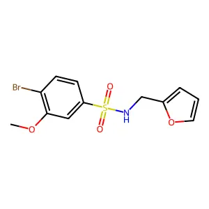 4-bromo-N-(furan-2-ylmethyl)-3-methoxybenzenesulfonamide structure