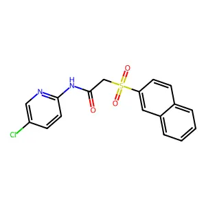 N-(5-chloropyridin-2-yl)-2-naphthalen-2-ylsulfonylacetamide structure