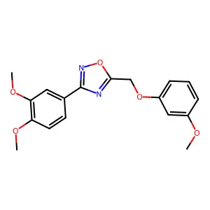 3-(3,4-Dimethoxyphenyl)-5-[(3-methoxyphenoxy)methyl]-1,2,4-oxadiazole structure