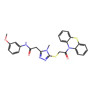 N-(3-methoxyphenyl)-2-(4-methyl-5-{[2-oxo-2-(10H-phenothiazin-10-yl)ethyl]sulfanyl}-4H-1,2,4-triazol-3-yl)acetamide structure