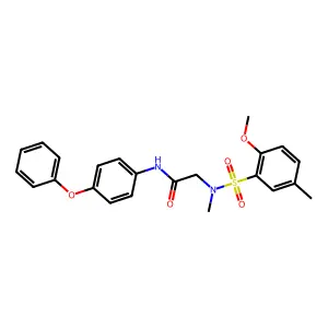 2-[(2-methoxy-5-methylphenyl)sulfonyl-methylamino]-N-(4-phenoxyphenyl)acetamide structure