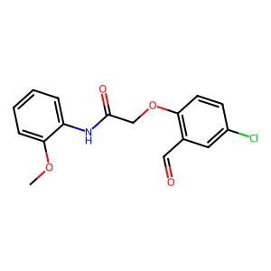 2-(4-chloro-2-formylphenoxy)-N-(2-methoxyphenyl)acetamide structure