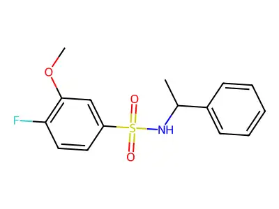 4-fluoro-3-methoxy-N-(1-phenylethyl)benzenesulfonamide structure