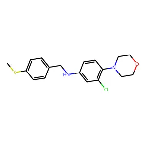 3-chloro-N-[(4-methylsulfanylphenyl)methyl]-4-morpholin-4-ylaniline structure