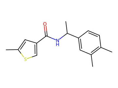 N-[1-(3,4-dimethylphenyl)ethyl]-5-methylthiophene-3-carboxamide structure