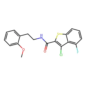 3-chloro-4-fluoro-N-[2-(2-methoxyphenyl)ethyl]-1-benzothiophene-2-carboxamide structure