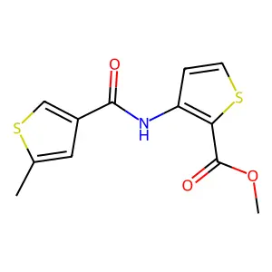 Methyl 3-{[(5-methyl-3-thienyl)carbonyl]amino}-2-thiophenecarboxylate structure