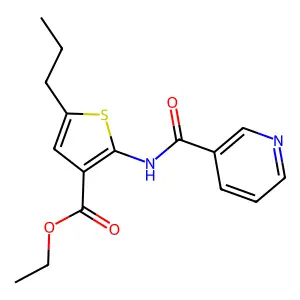 Ethyl 5-propyl-2-(pyridine-3-carbonylamino)thiophene-3-carboxylate structure