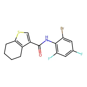 N-(2-bromo-4,6-difluorophenyl)-4,5,6,7-tetrahydro-1-benzothiophene-3-carboxamide structure