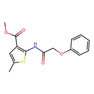Methyl 5-methyl-2-[(2-phenoxyacetyl)amino]thiophene-3-carboxylate structure