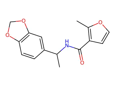 N-[1-(1,3-benzodioxol-5-yl)ethyl]-2-methylfuran-3-carboxamide structure