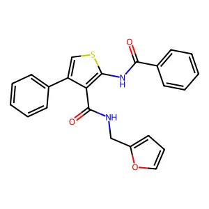 2-benzamido-N-(furan-2-ylmethyl)-4-phenylthiophene-3-carboxamide structure