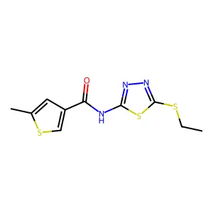 N-(5-ethylsulfanyl-1,3,4-thiadiazol-2-yl)-5-methylthiophene-3-carboxamide structure