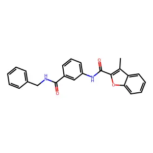 N-[3-(benzylcarbamoyl)phenyl]-3-methyl-1-benzofuran-2-carboxamide structure