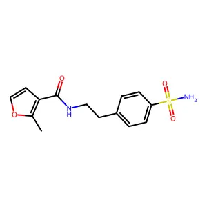2-methyl-N-[2-(4-sulfamoylphenyl)ethyl]furan-3-carboxamide structure
